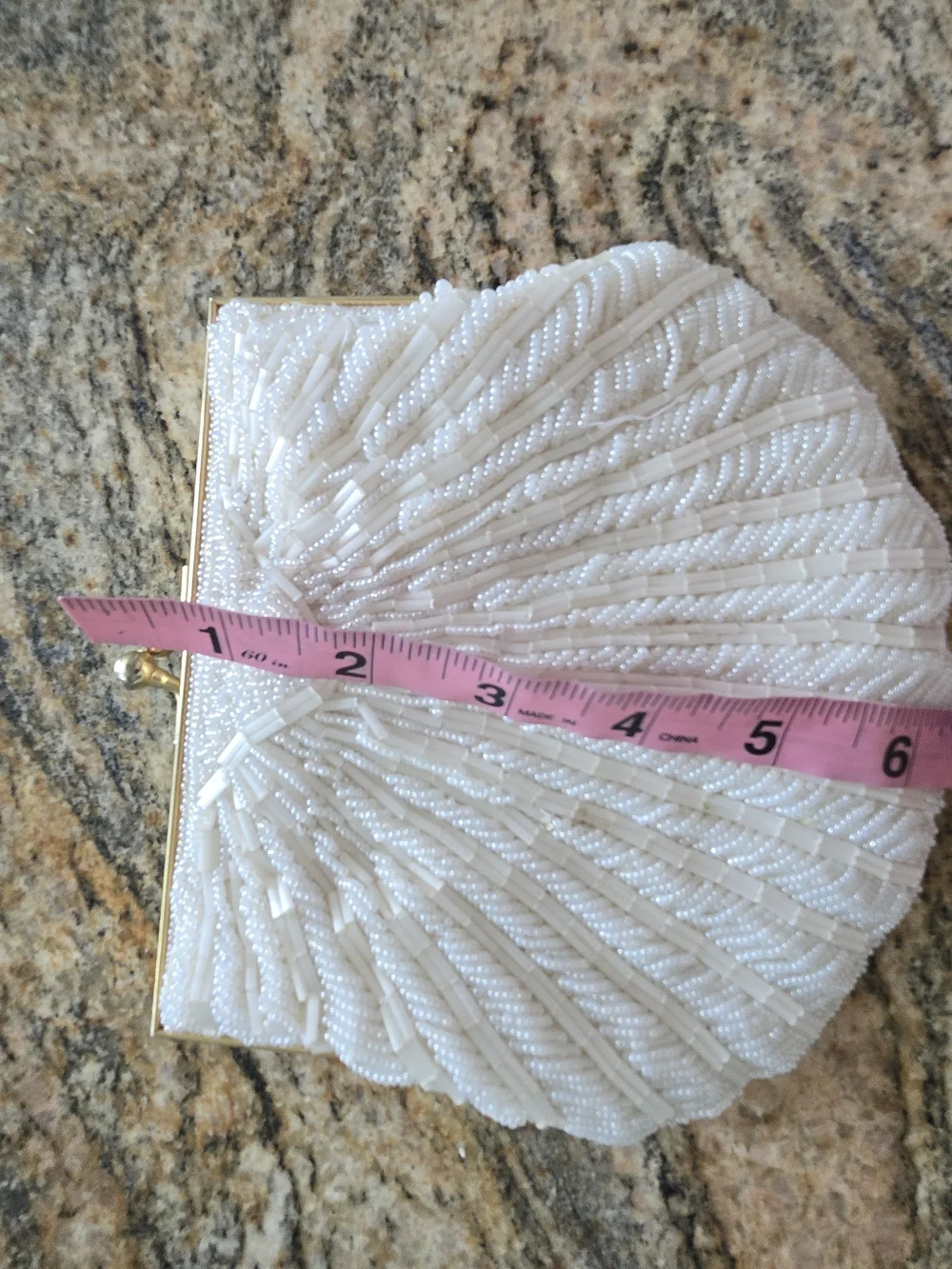 Beaded Shell Ivory Evening Clutch - Picture 8 of 8